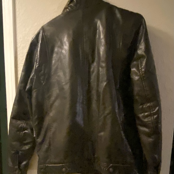 New mens Levi's Brown Sherpa Lined zip button Bomber Coat Jacket Size Large - Picture 7 of 15